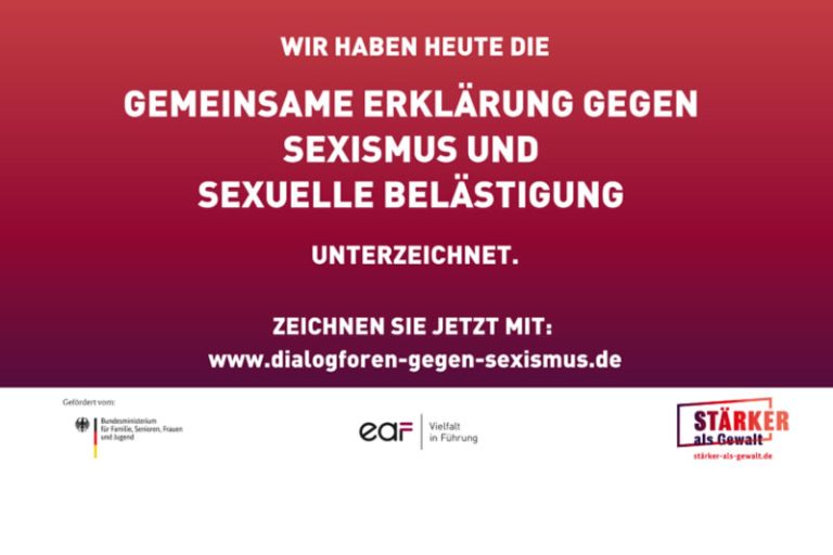 Erklärung gegen Sexismus und sexuelle Belästigung unterzeichnet